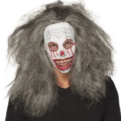 Zombie Klovnemaske med Hår